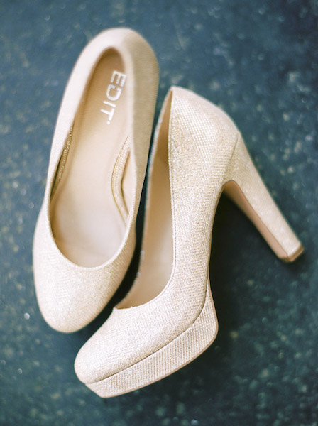 Złote Buty Ślubne Wysokim Obcasie EDIT